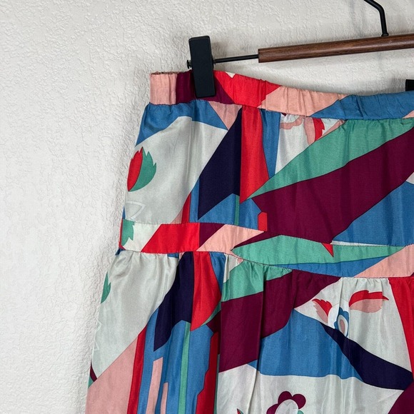 Marc Jacobs Women's Silk Blend Tiered Abstract A-Line Skirt Multicolor Size 6 - Picture 3 of 11